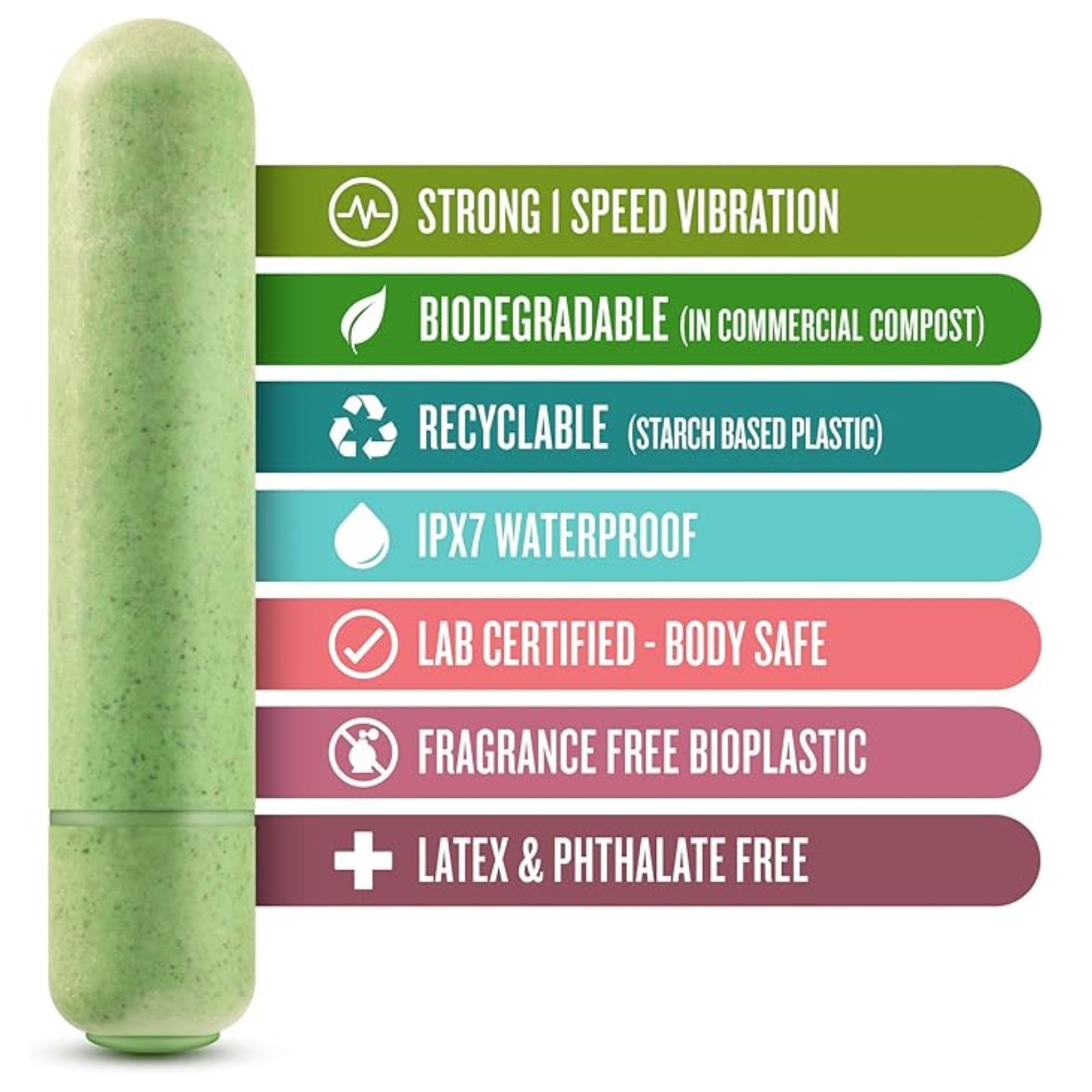 Bala Vibradora Ecológica Verde - Gaia Eco Bullet Verde - Imagen 6