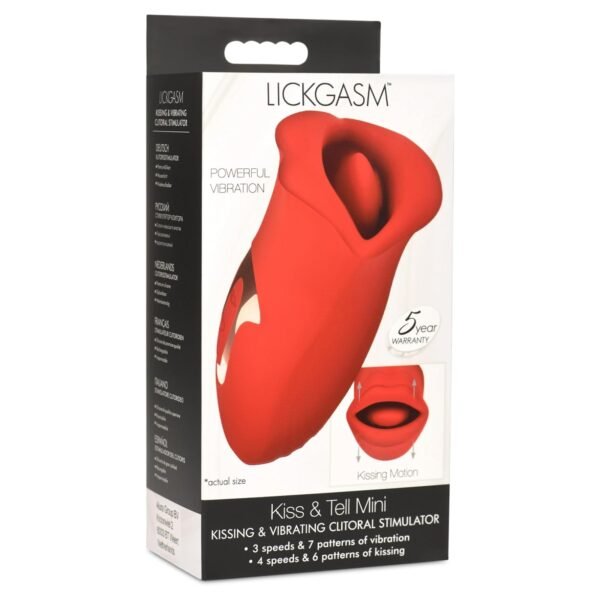Estimulador de Clítoris con Lengua Vibradora y Movimiento de Beso Recargable – Lickgasm Kiss & Tell Mini