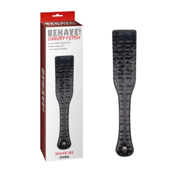 Behave! Spank Me Paddle – Pala de Azotes Texturizada Negra