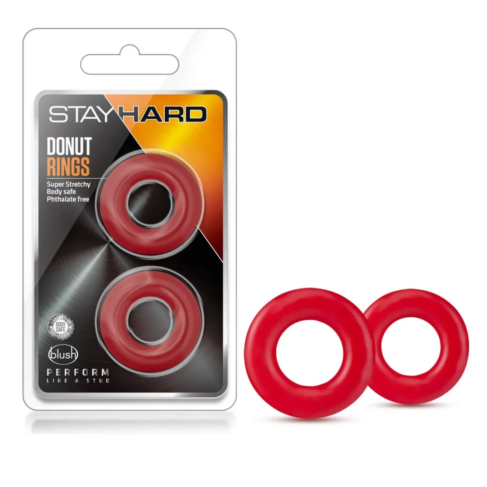 STAYHARD Donut Ring Rojo – Anillos para Pene/ Testículos Rojos