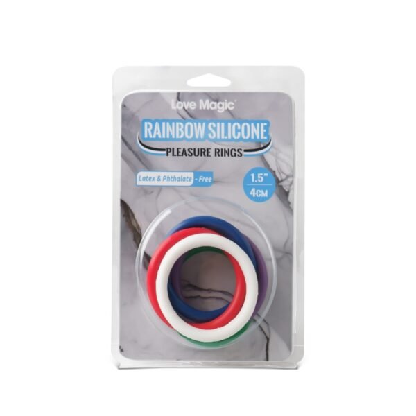 Rainbow Silicone Pleasure Rings – Set de 5 anillos de Silicona Multicolor