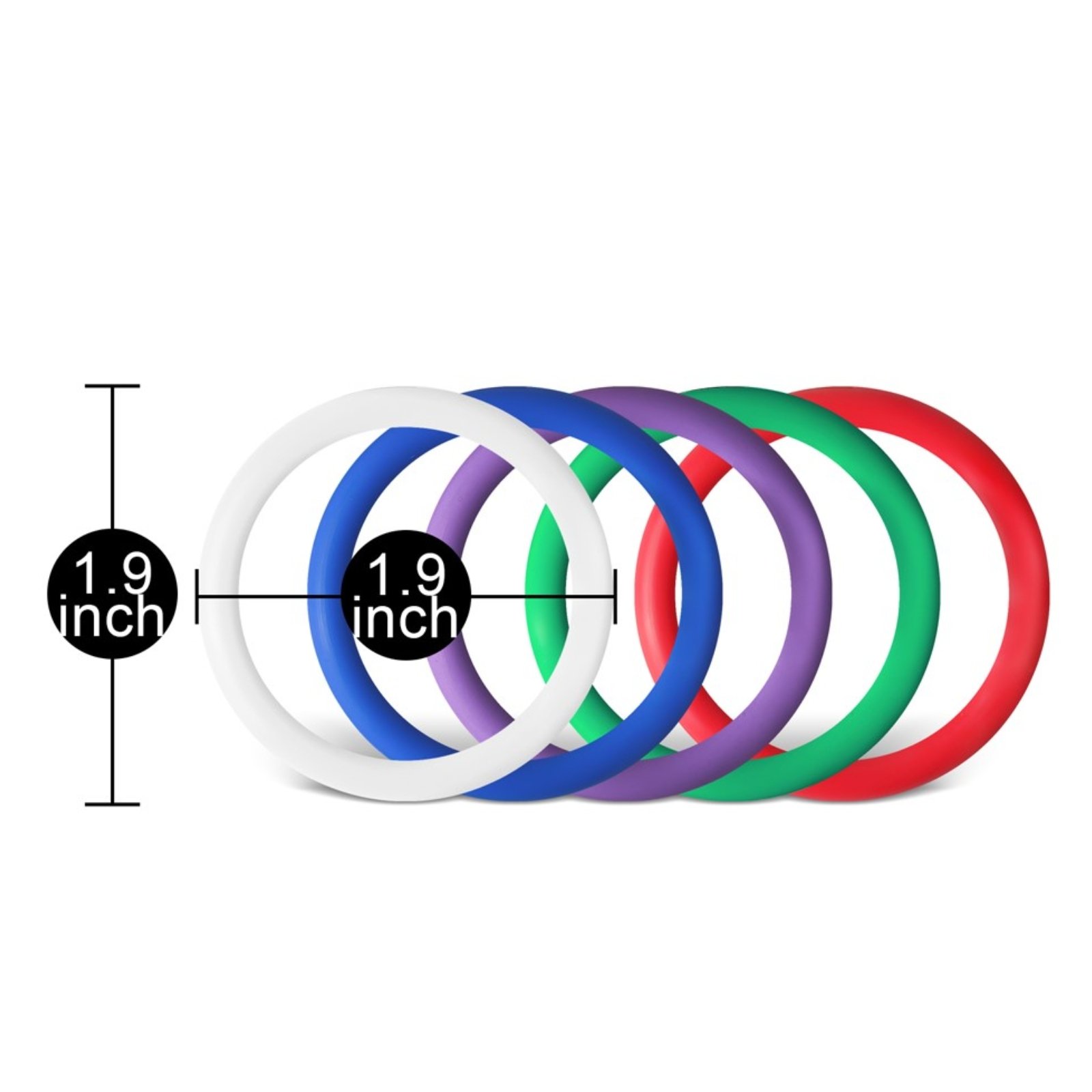 Rainbow Silicone Pleasure Rings – Set de 5 anillos de Silicona Multicolor - Imagen 4