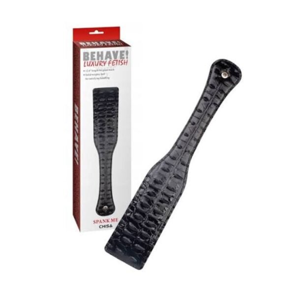 Behave! Spank Me Paddle – Pala de Azotes Texturizada Negra