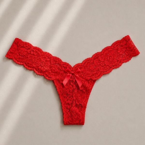 ¡NUEVO! Tanga de Encaje Roja Libea- Unitalla