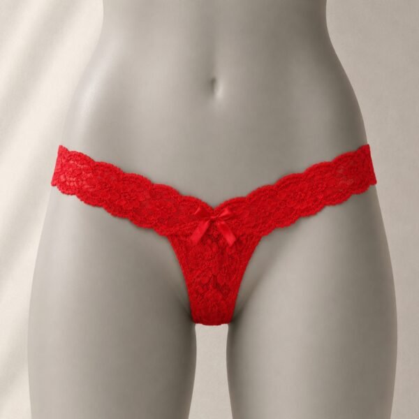 ¡NUEVO! Tanga de Encaje Roja Libea- Unitalla