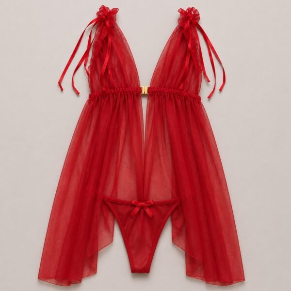 Babydoll con Holanes Rojo | Encaje