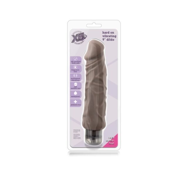 Vibrador Realista Multivelocidad X5 Plus – Hard On Vibrating 9″ – Blush Café
