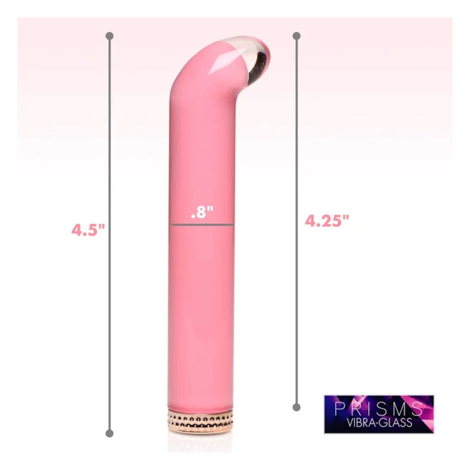 VIBRA-GLASS 10X Mini G-Spot Vibe Pink – PRISMS | Vibrador Curvo de Vidrio Color Rosa - Imagen 4