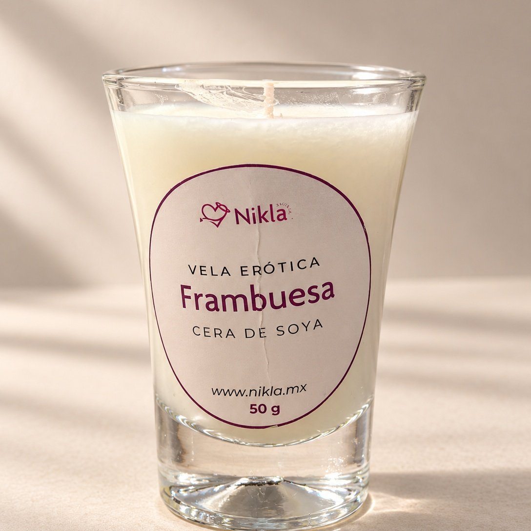 Vela de Soya de Frambuesa | Vela Erótica de Soya con Aroma a Frambuesa  50 g